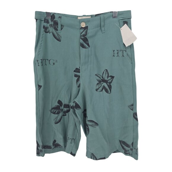 Honor The Gift Size 30 Mens Bermuda Shorts Teal Tobacco Floral Print NWT